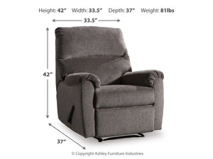 8625 Nerviano Gray Upholstered Recliner $299.95