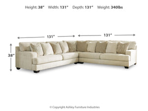 8361/8362/8364/6391 Rawcliffe 3PC Beige Upholstered Sectional w/Ottoman $2,188.00