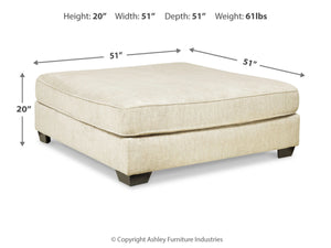 6391 Rawcliffe Beige Upholstered Oversized Ottoman $339.95