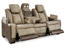 Load image into Gallery viewer, 8613 Two Tone Sand Power Upholstered Reclining Sofa w/Adjustable Headrest $1,599.95