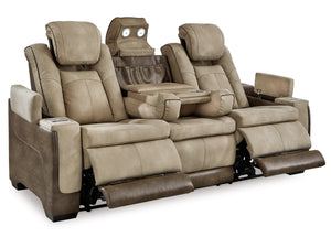 8613 Two Tone Sand Power Upholstered Reclining Sofa w/Adjustable Headrest $1,599.95