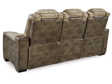 Load image into Gallery viewer, 8613 Two Tone Sand Power Upholstered Reclining Sofa w/Adjustable Headrest $1,599.95