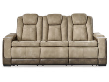 Load image into Gallery viewer, 8613 Two Tone Sand Power Upholstered Reclining Sofa w/Adjustable Headrest $1,599.95