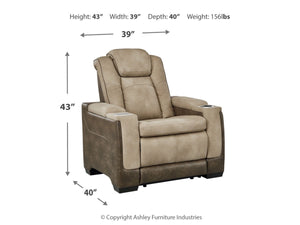 8612 Two Tone Sand Power Recliner w/Adjustable Headrest $1,149.95