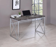 Load image into Gallery viewer, 8121 47&quot; Chrome Rustic Gray Writing Desk $119.95