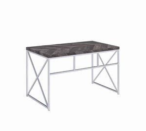 8121 47" Chrome Rustic Gray Writing Desk $119.95