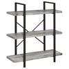 8476 40" Driftwood Finish 3 Shelf Bookcase