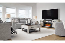 Load image into Gallery viewer, 8277 88&quot; 2-Tone Gray/Brown TV Stand w/Fireplace $1199.95