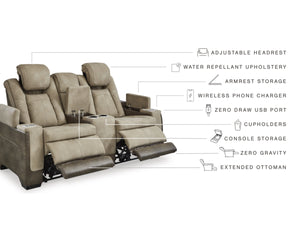 8614 Two Tone Sand Power Reclining Loveseat w/Adjustable Headrest $1,599.95