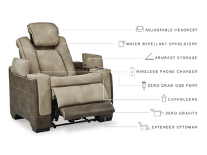 8612 Two Tone Sand Power Recliner w/Adjustable Headrest $1,149.95