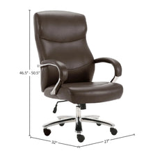 Load image into Gallery viewer, 8560 Brown Faux Leather Heavy Duty Executive Desk Chair $269.95