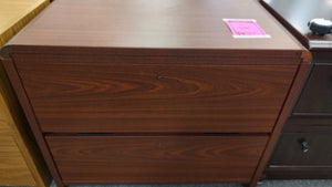 R100 36" Mahogany 2 Drawer Used Lateral File $88.00