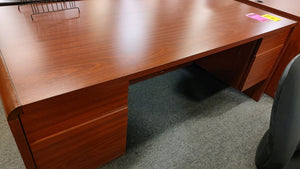 R112 36"x 72" Cherry Used Desk w/2 Files $224.98 - 1 Only!