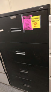 R5519 30" Black 4 Drawer Used Lateral File $74.98 - 1 Only!