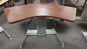 R8324 33"x 57" Curved Manual Adjustable Used Desk $149.98