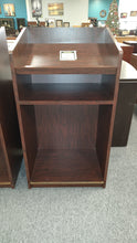 Load image into Gallery viewer, R605 Mahogany Used Podium w/casters $79.95 - 1 Only!