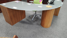 Load image into Gallery viewer, R9907 48&quot;x 71&quot; L-Shape Glass Used Desk w/2 Files $449.98 - 1 Only!