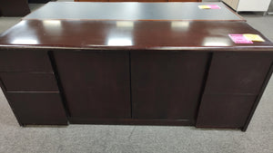 R503 20"x 72" Mahogany Used Storage Credenza w/2 Files $74.98 - 1 Only!