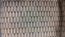 Load image into Gallery viewer, R49 Beige/Blue Wood Frame Used Chair $79.95