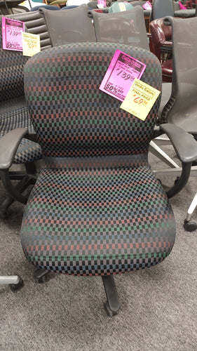 R480 Multi Colored Check Ralley Used Chair $69.98
