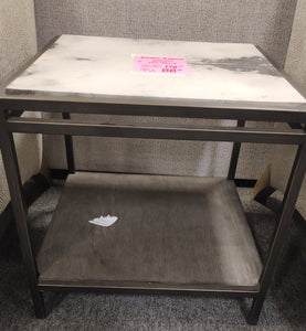 R610 20"x 20" Metal/Faux Leather End Used Table $88.00