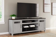 Load image into Gallery viewer, 8277 88&quot; 2-Tone Gray/Brown TV Stand w/Fireplace $1199.95