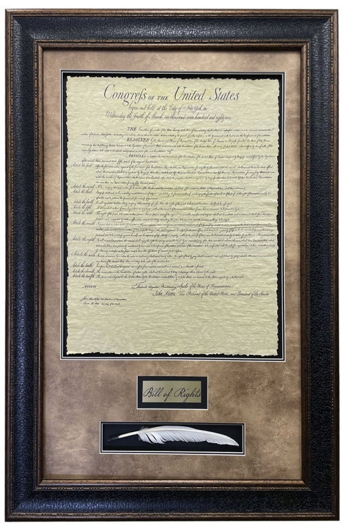 8094 26x40 Bill of Rights w/Plaque/Quill $259.95