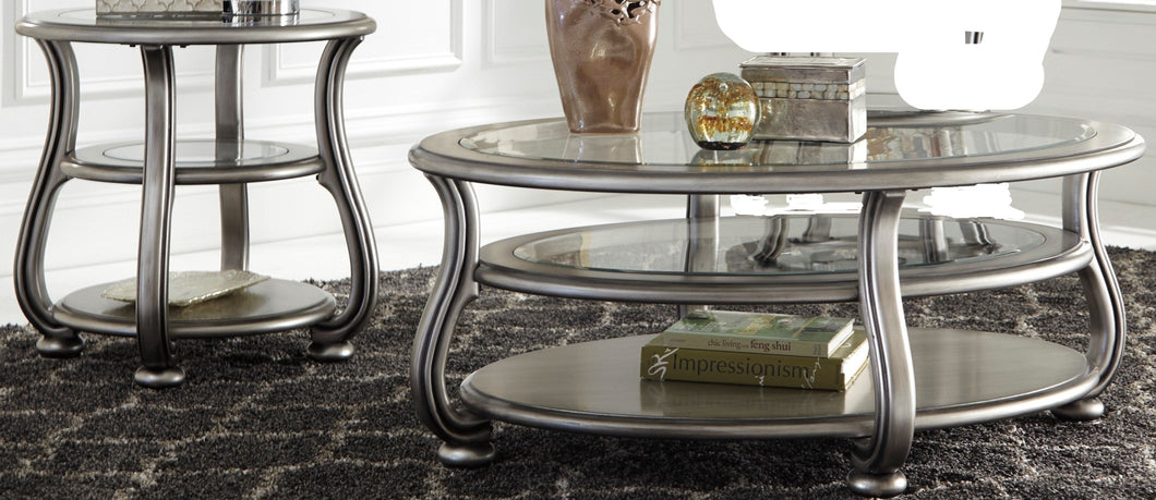 5495/5494 2pc Coralayne Silver Occasional Table $199.95 - Last One!