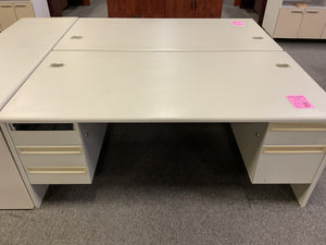 R704 36"x 72" White Used Desk w/2 Files $99.98