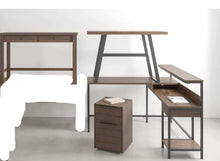 Load image into Gallery viewer, 6548 54&quot; Brown Grain L Shape Desk w/Storage $249.95