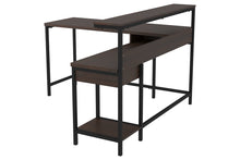 Load image into Gallery viewer, 6548 54&quot; Brown Grain L Shape Desk w/Storage $249.95