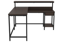 Load image into Gallery viewer, 6548 54&quot; Brown Grain L Shape Desk w/Storage $249.95