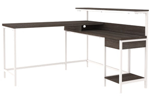 6548 54" Brown Grain L Shape Desk w/Storage $249.95